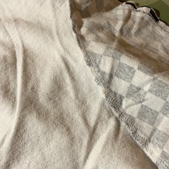 Checker print sleeve crop top - Picture 4 of 4